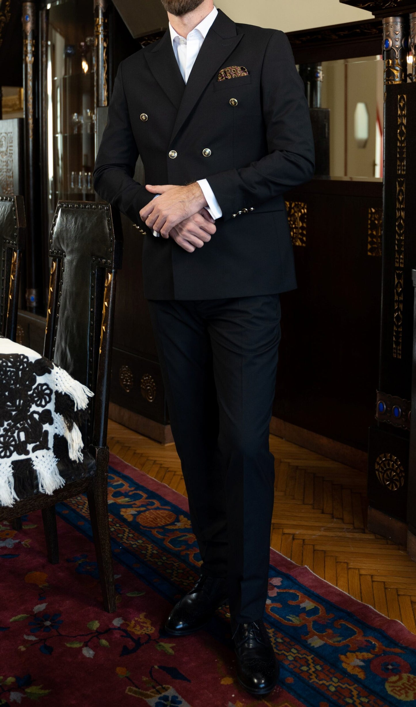 pantaloni negri barbati