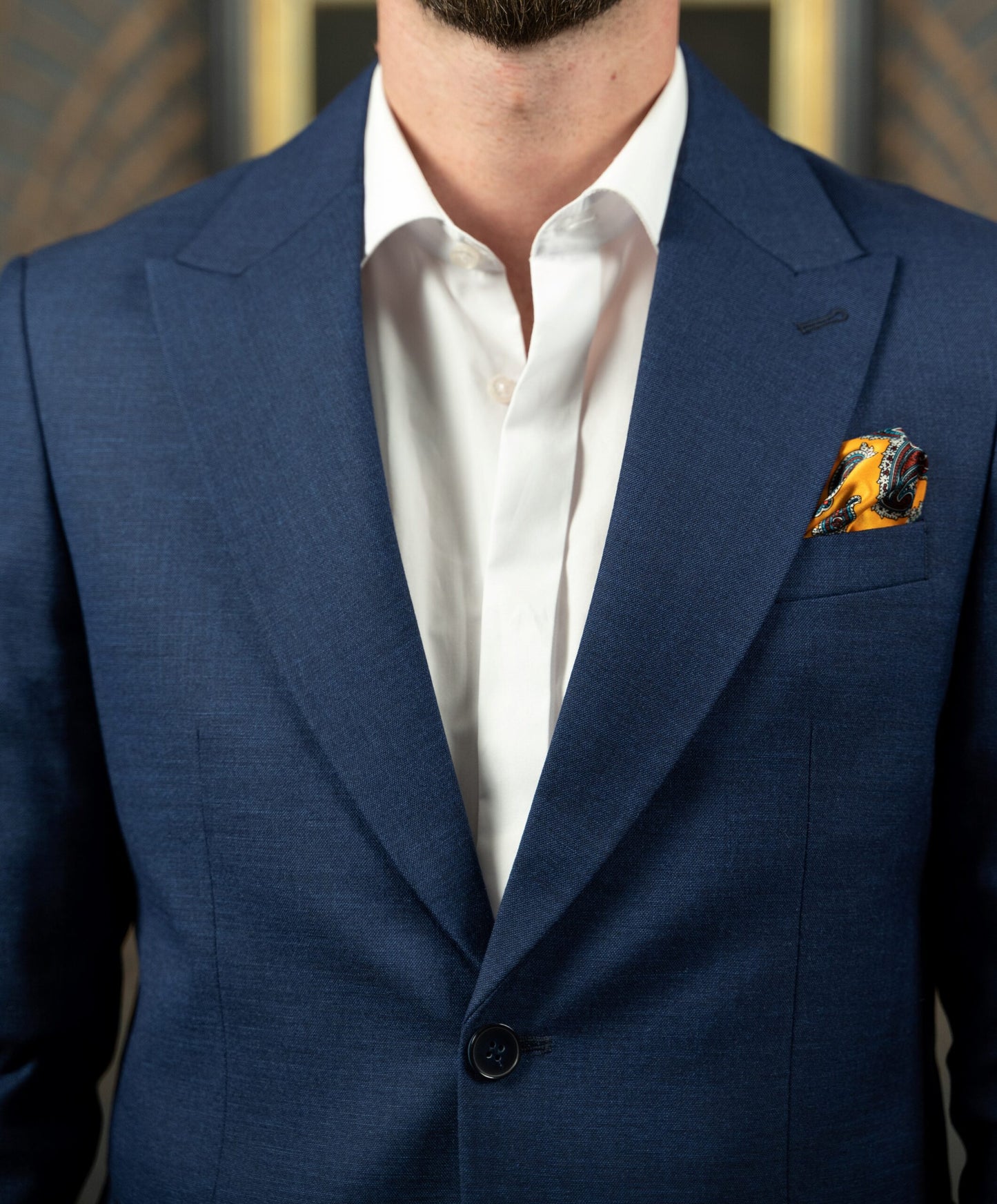 (product) Costum Barbati Bleumarin Texturat Tailored Fit Cfg311