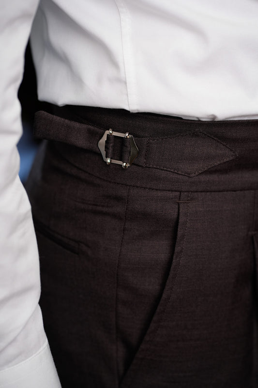 Pantaloni stil italian maro ciocolatiu gurkha CFGK009