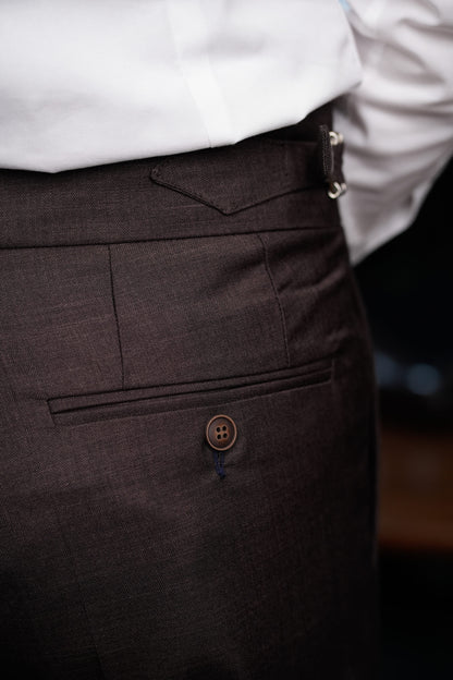 Pantaloni stil italian maro ciocolatiu gurkha CFGK009